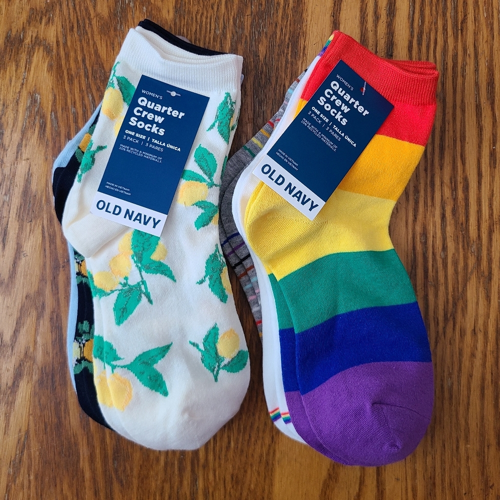 👀50% OFF👀🧦NWT‼️Old Navy 6 pairs of Women's Quarter Crew Socks